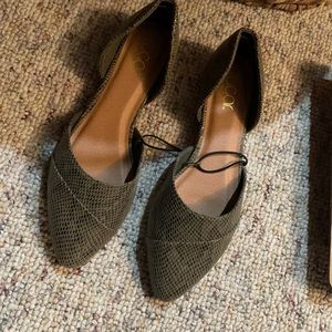 Olive green flats